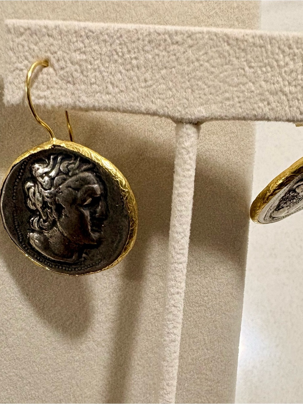 Two-Tone Coin Drop Earrings